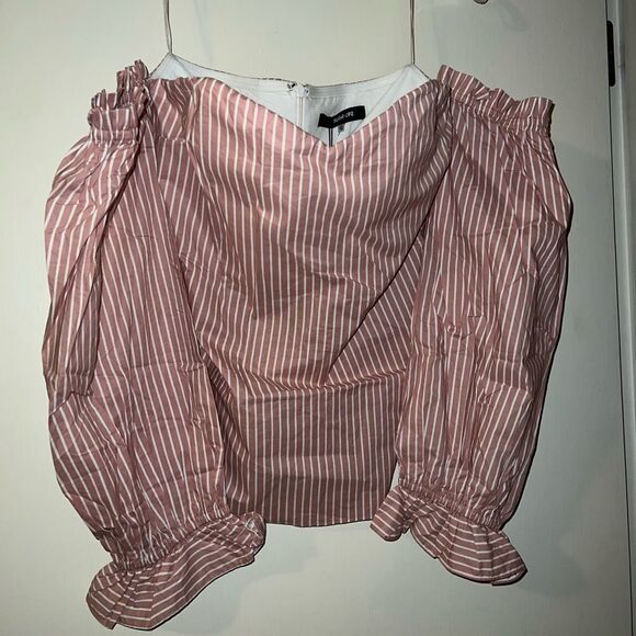 Sugar lips  dusty rose off the shoulder shirt Large NWTS - Picture 1 of 9